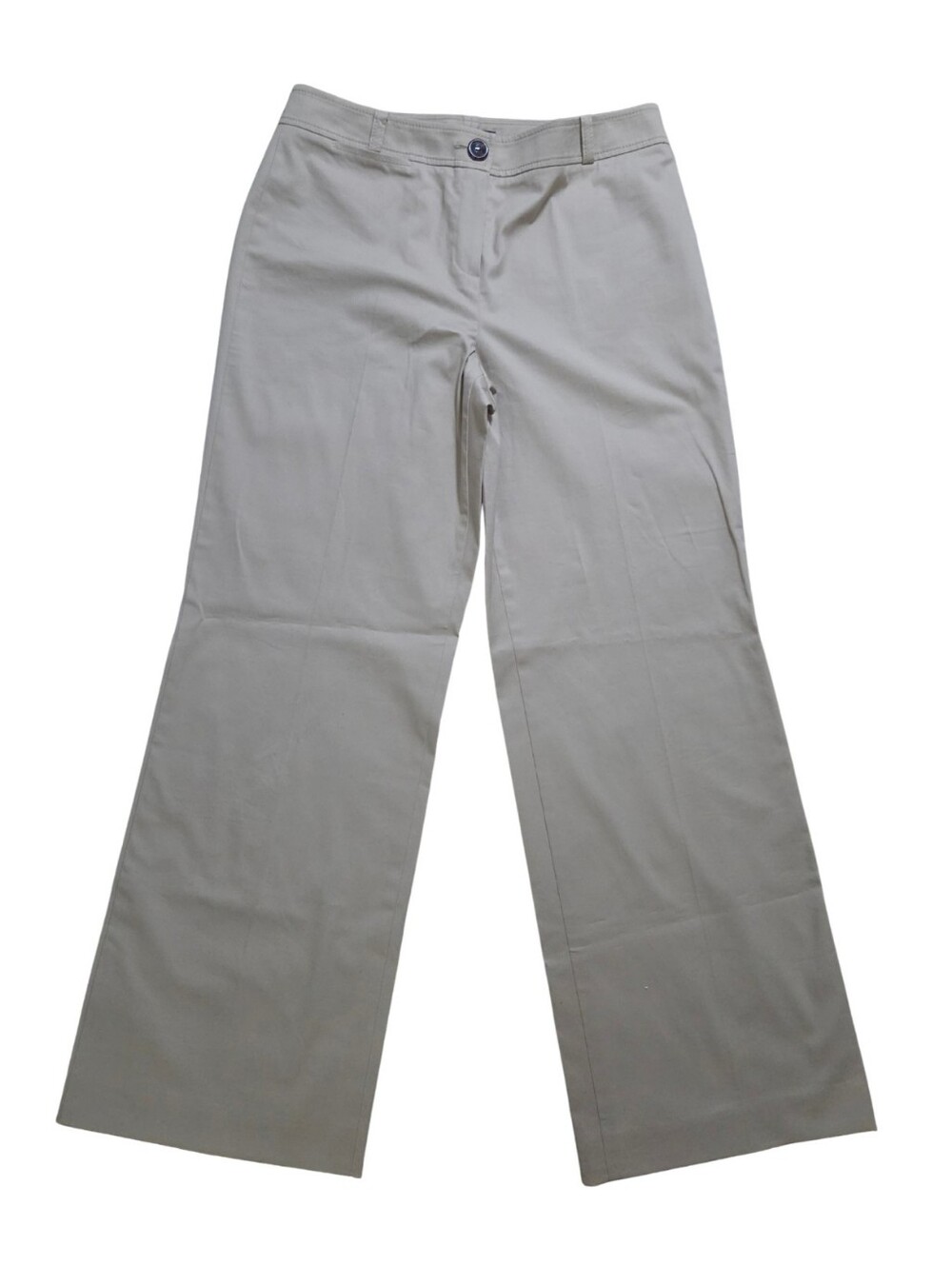 Talbots High Rise Wide Leg Pants Womens 10 Trousers Stretch Khaki Beige Preppy